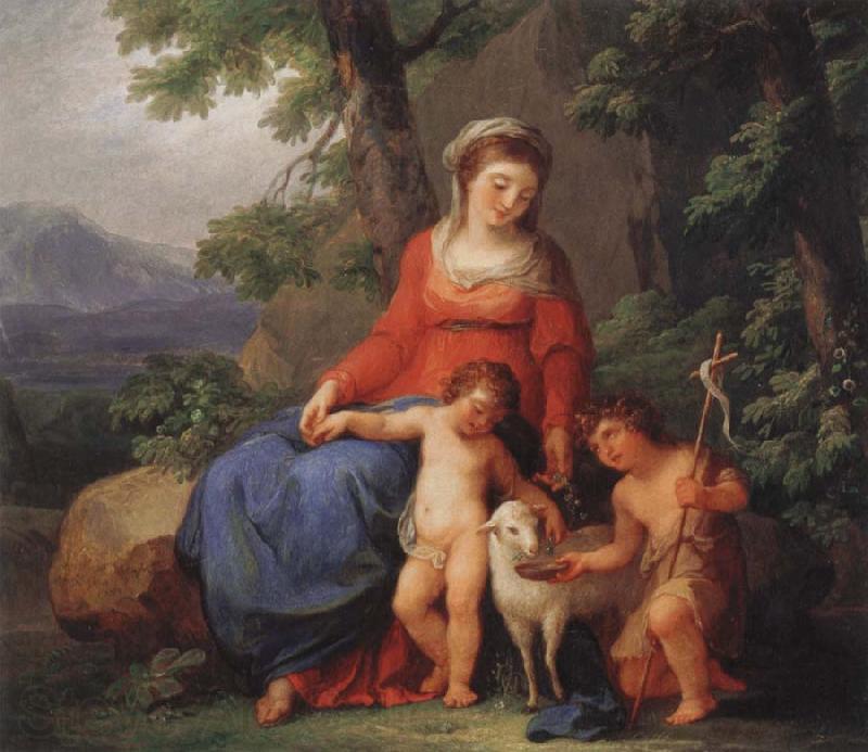 Angelika Kauffmann Maria mit dem Jesusknaben und Johannes mit dem Jesusknaben und Johannes mit dem Lamm France oil painting art